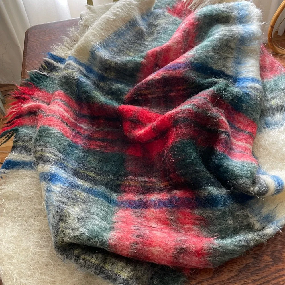 Vintage Glen Cree Mohair Blanket Scotland 75”x50”